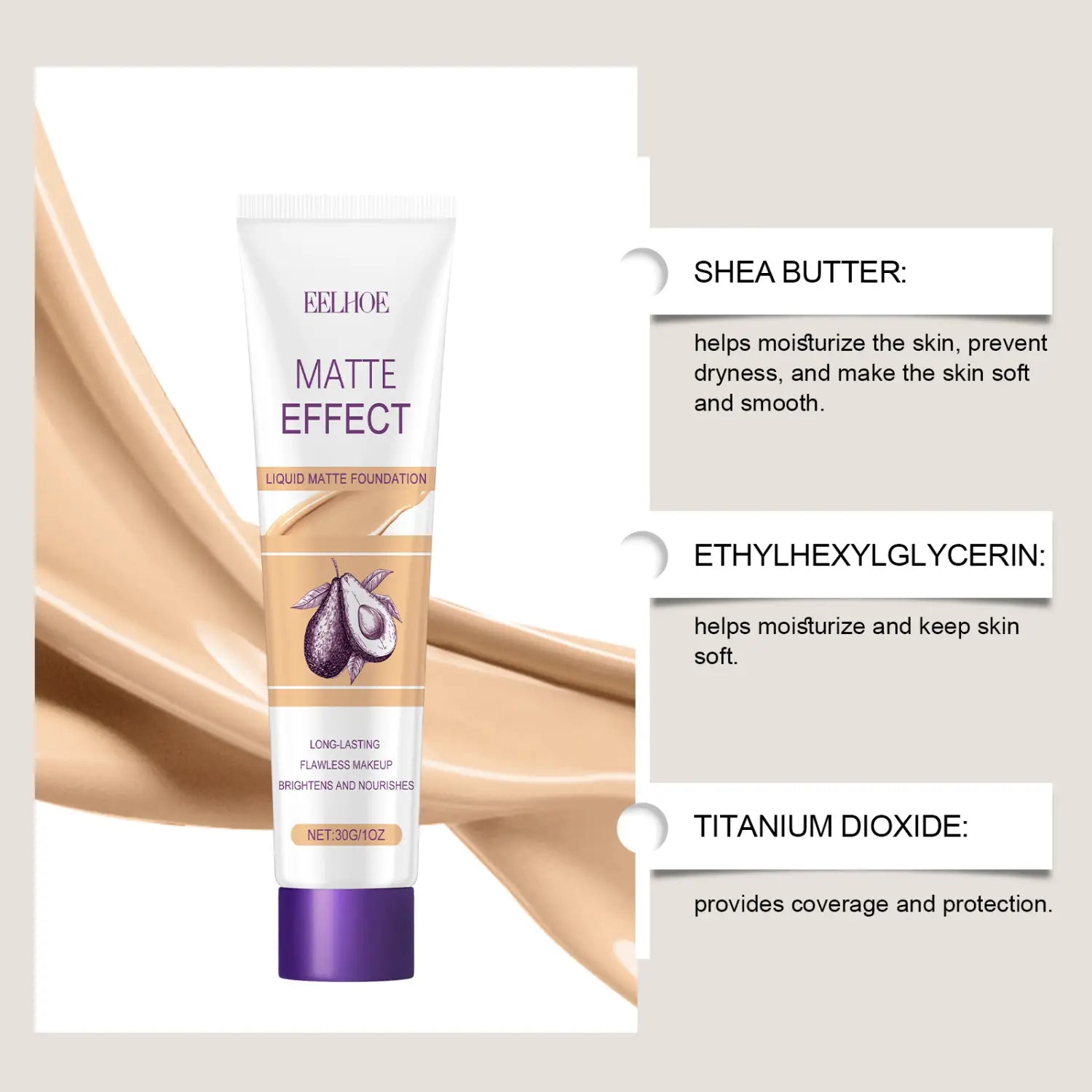 Light Transparent Concealing Foundation Moisturizing Liquid for Flawless Skin