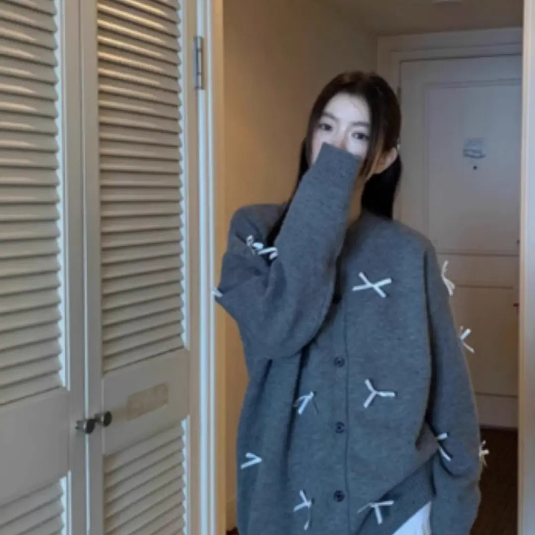 Cardigan cniotáilte ró -chniotáilte do mhná gheimhridh gheimhridh teolaí geansaí muinchille fada