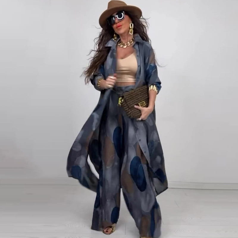 Virágok és növények szövet poliészter nadrág hosszú ujjú, több méretben