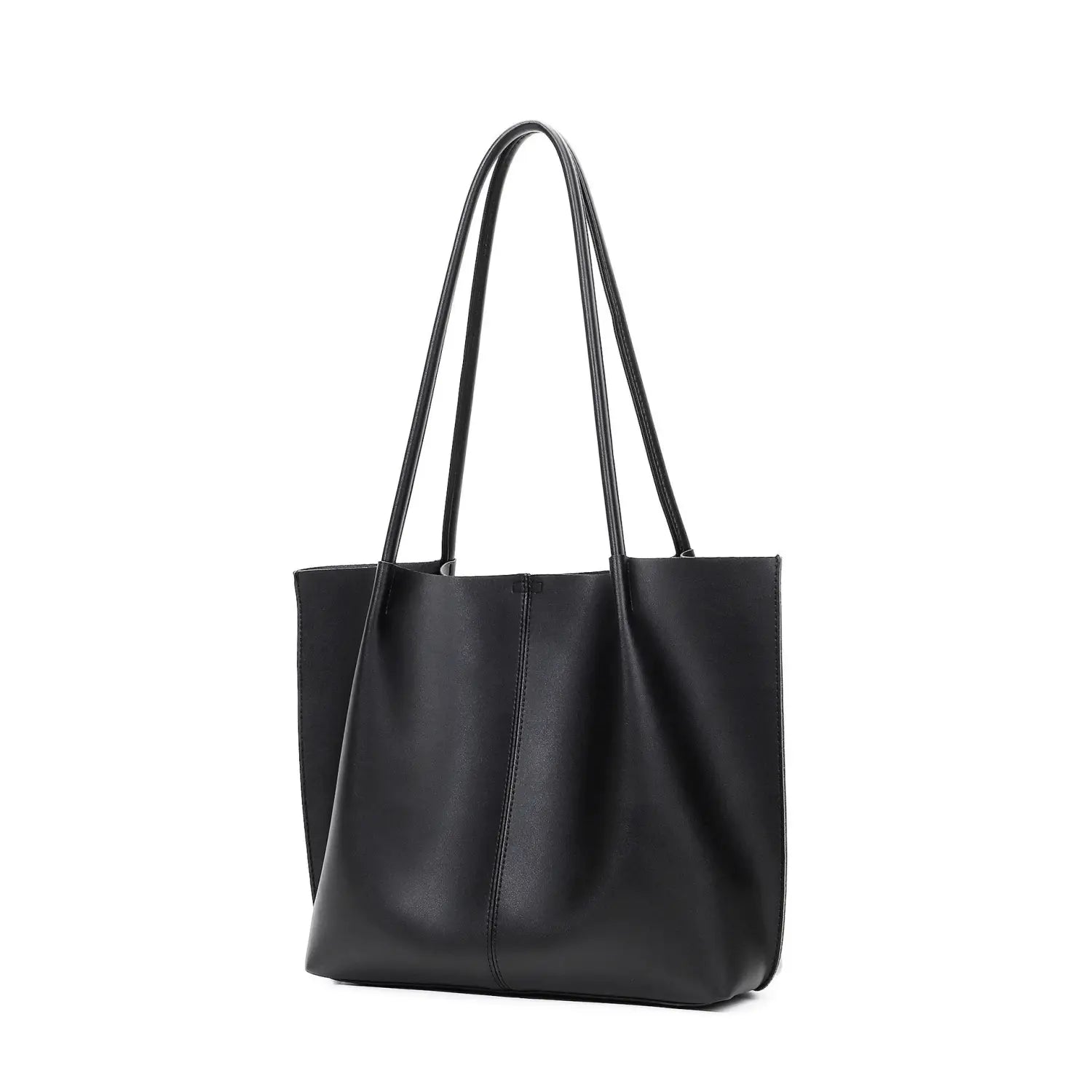 Sac à bandoulière en cuir PU avec poche sandwich et sangle double