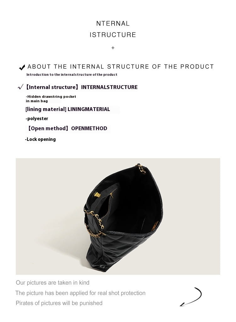 Classic Style Rhombus Urban Shoulder Bag with Large Capacity Genuine Leather Chain