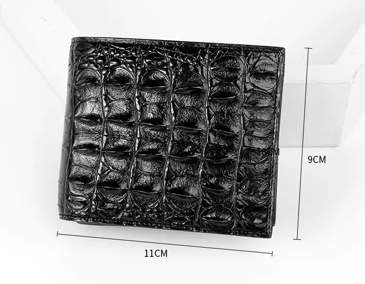 Black Crocodile Skin Bone Wallet for Men in the United States