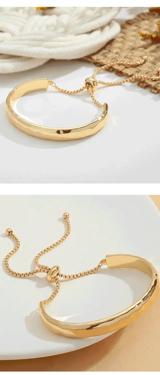 European And American Style Design Copper Plating 18K Real Gold Adjustable Bracelet Light