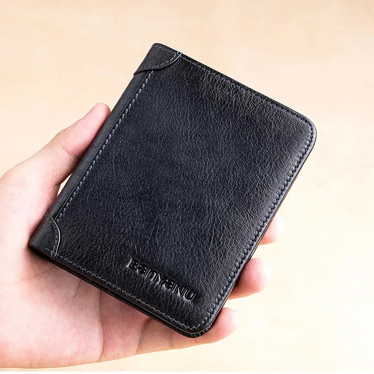 Men’s Leather Wallet in Cowhide for United States Shipping with CHF Discount