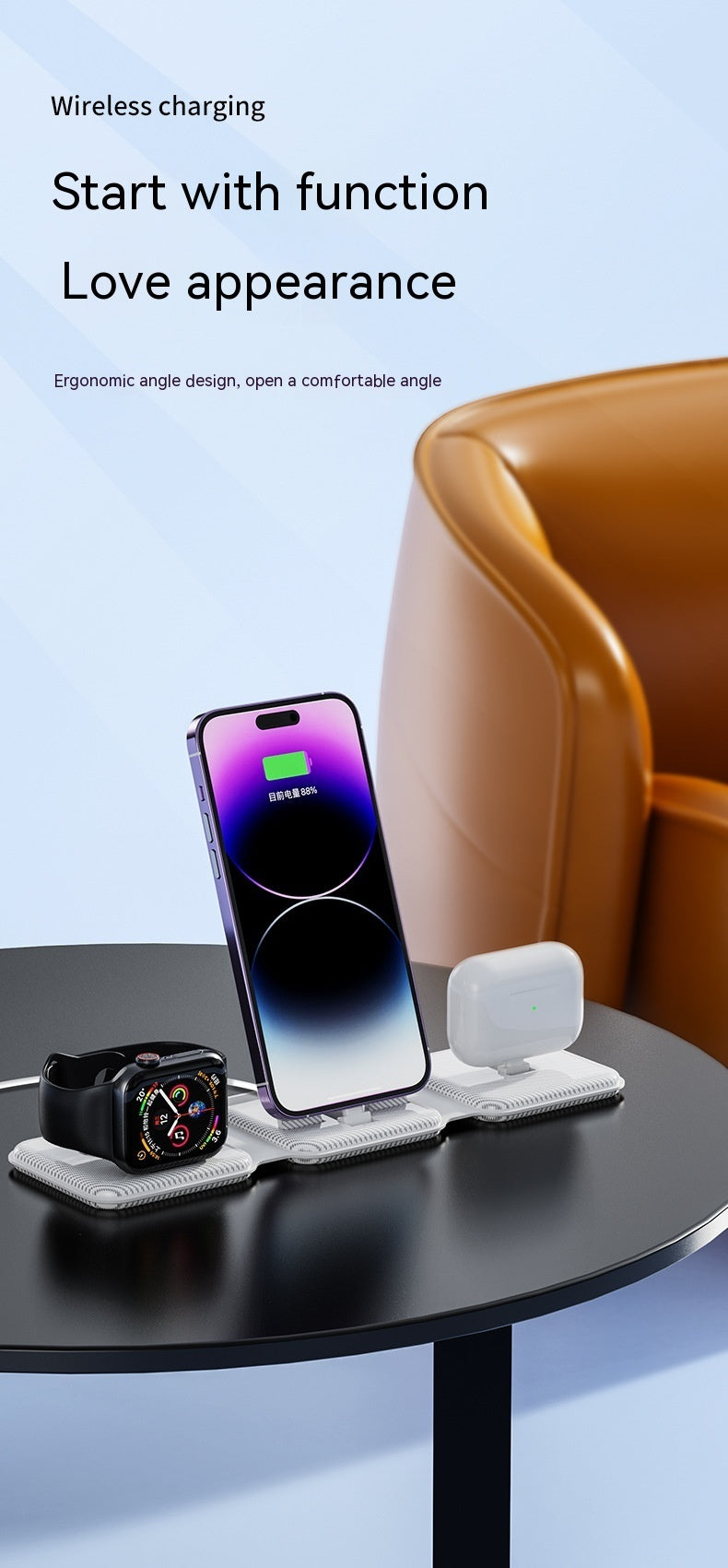 Three-in-one Wireless Charger - Three-in-One Wireless Charger for Your Tech Hungry Gadgets