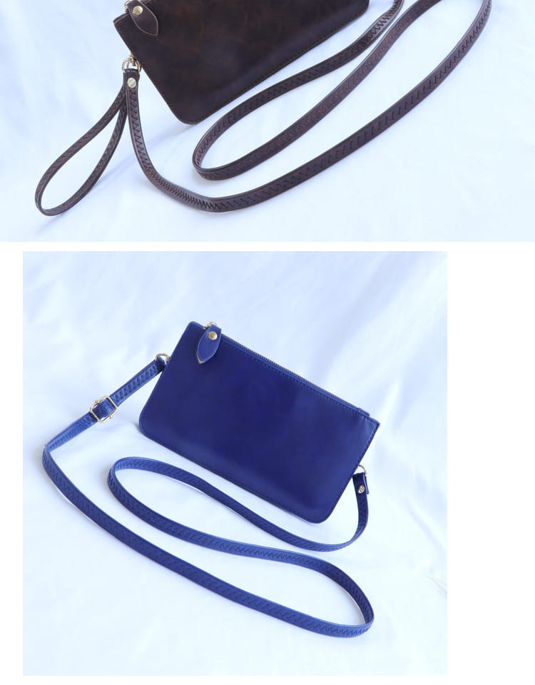 PU vooder mustsinisega roosiga punane pruun koos tõmblukuga sisetaskutega