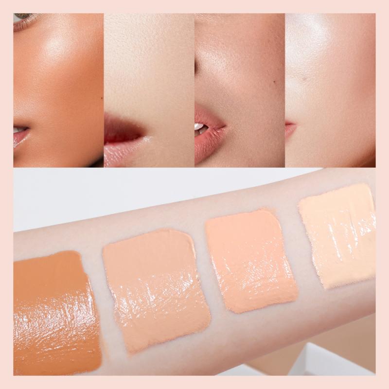 4colors Lightweight Foundation Concealer Cream With Makeup Sponge Brightening Moisturizing Liquid Foundation BBCream