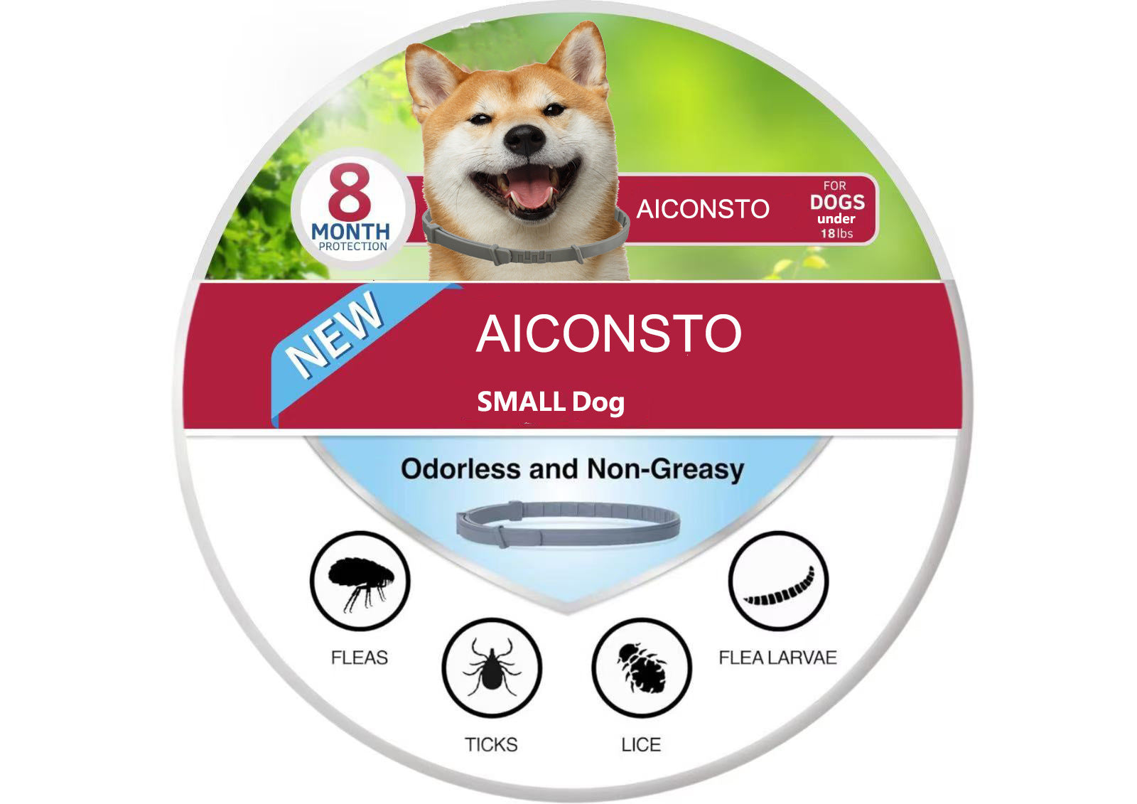 38cm Single Circle Plastic Collar for Cats and Puppies Universal Four Seasons - Teleplus single circle