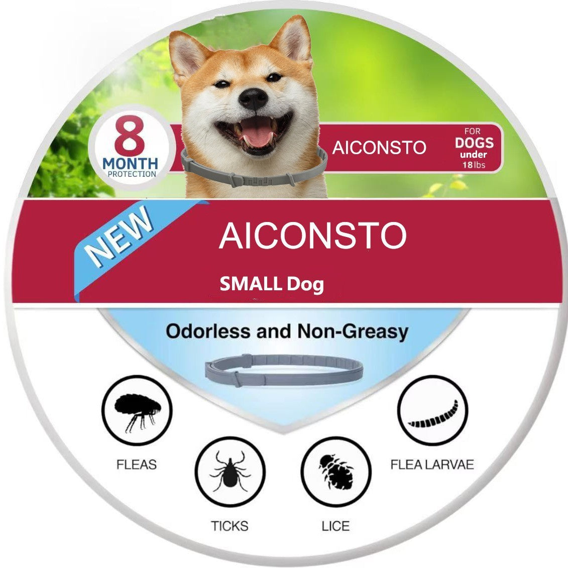 38cm Single Circle Plastic Collar for Cats and Puppies Universal Four Seasons - Teleplus single circle