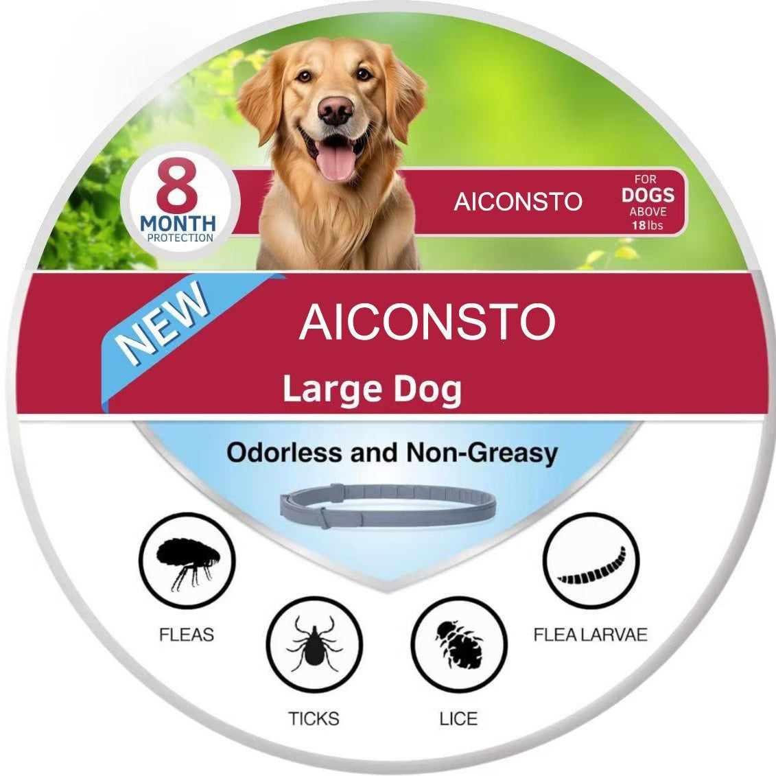 38cm Single Circle Plastic Collar for Cats and Puppies Universal Four Seasons - Teleplus single circle