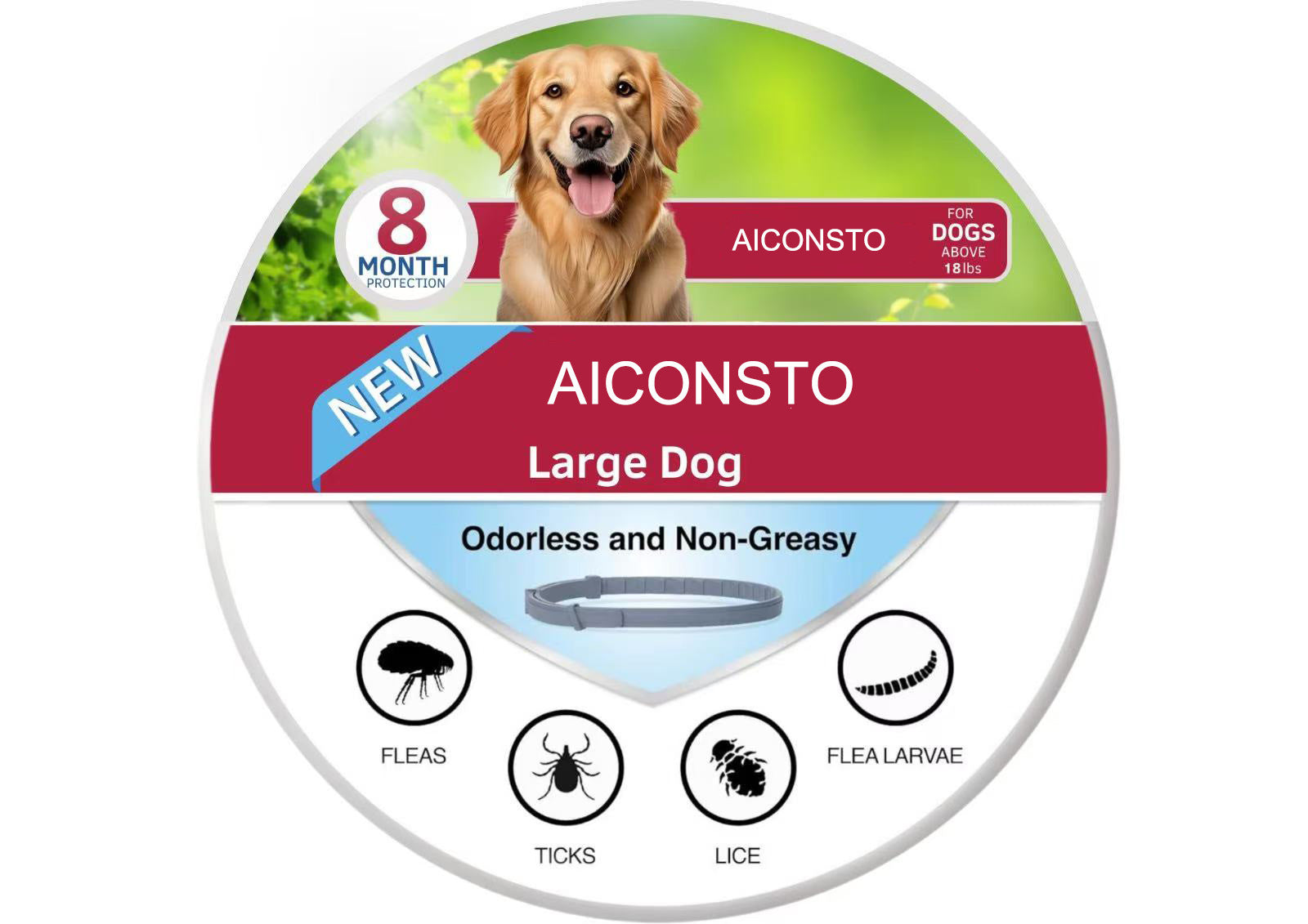 38cm Single Circle Plastic Collar for Cats and Puppies Universal Four Seasons - Teleplus single circle