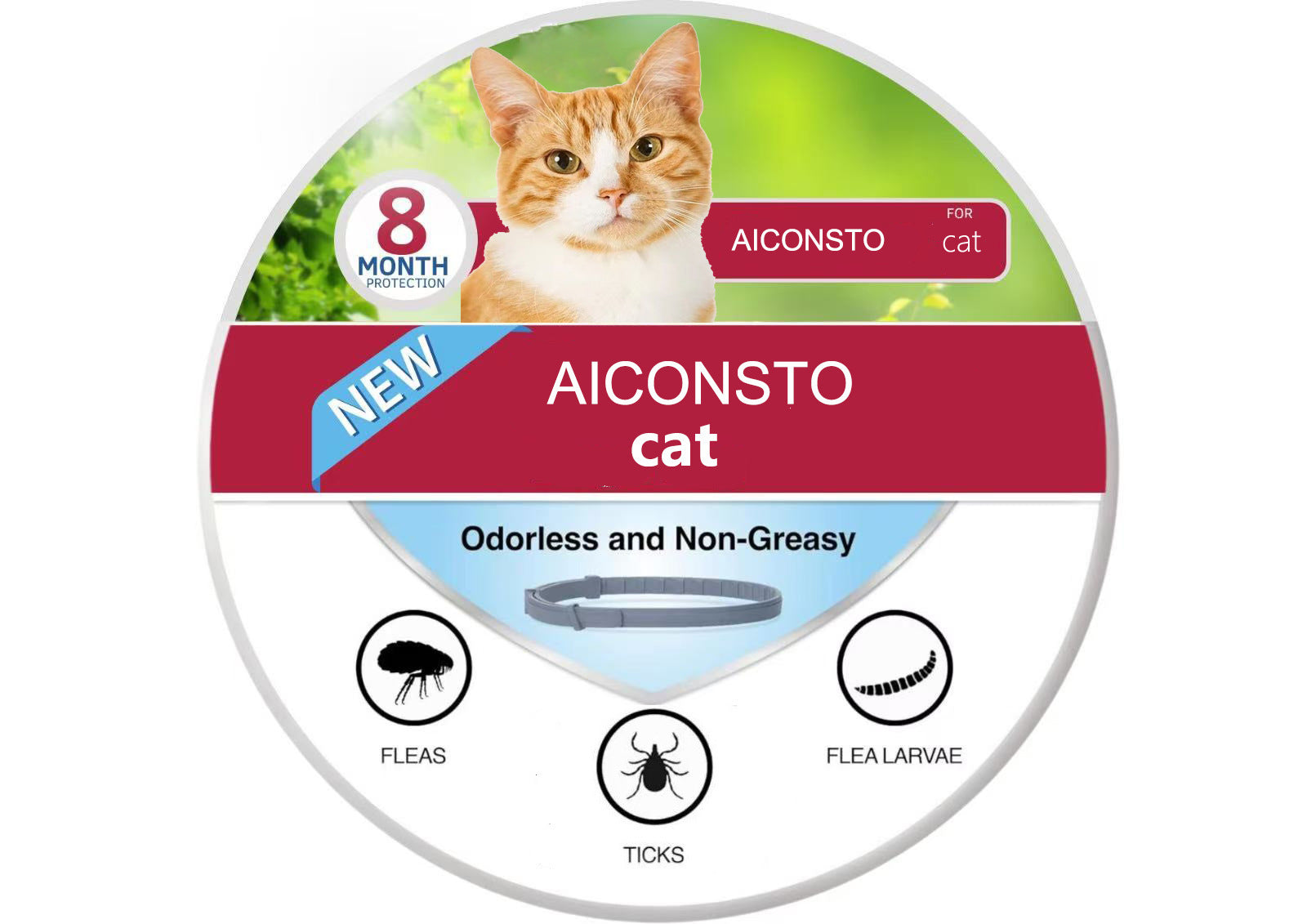 38cm Single Circle Plastic Collar for Cats and Puppies Universal Four Seasons - Teleplus single circle