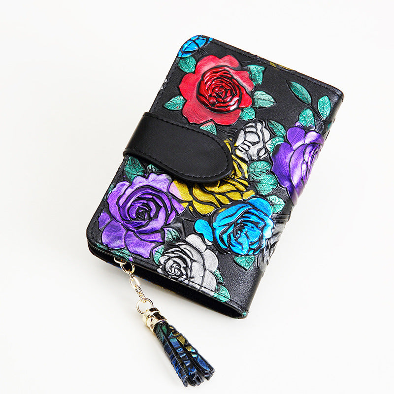 Fashion Women’s Leather Wallet Short - Chic Wallet That Blooms Like Your Style Fantasy