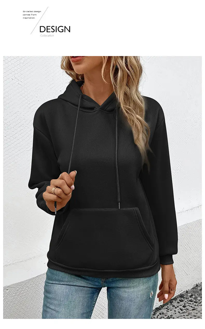 Japanese Korean Casual Pullover Sweatshirt with Pockets Polyester Unisex