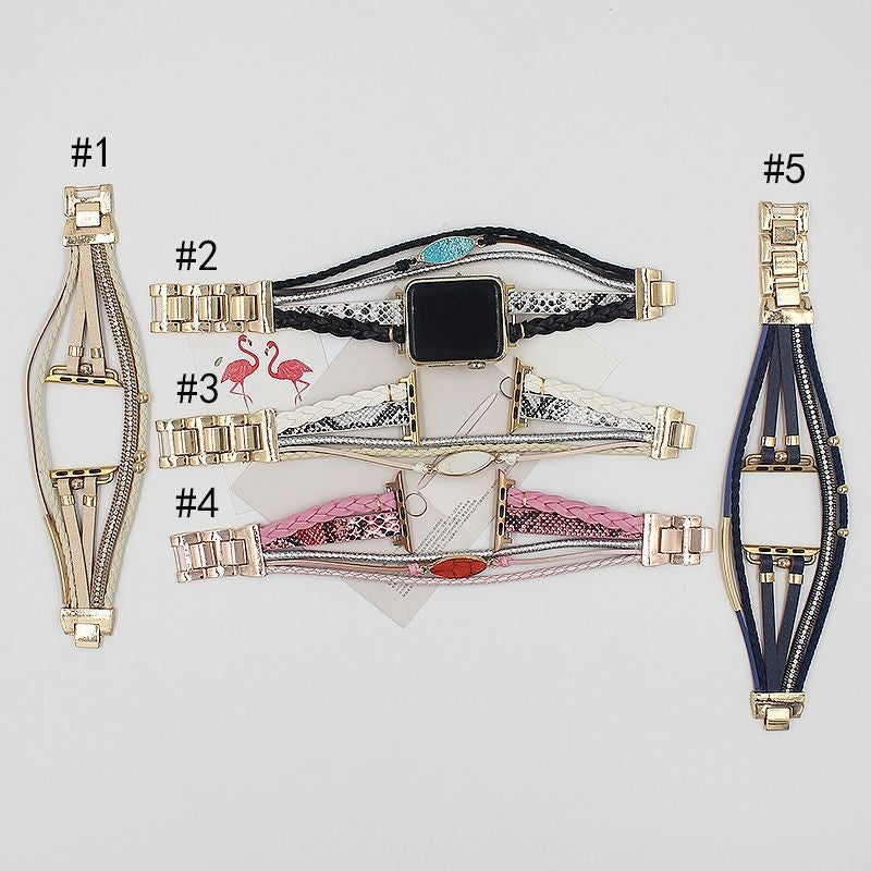 38mm Silicone Strap with Decorative Ring Letter for Apple Watch Smartwatch - silicone strap decorative ring letter