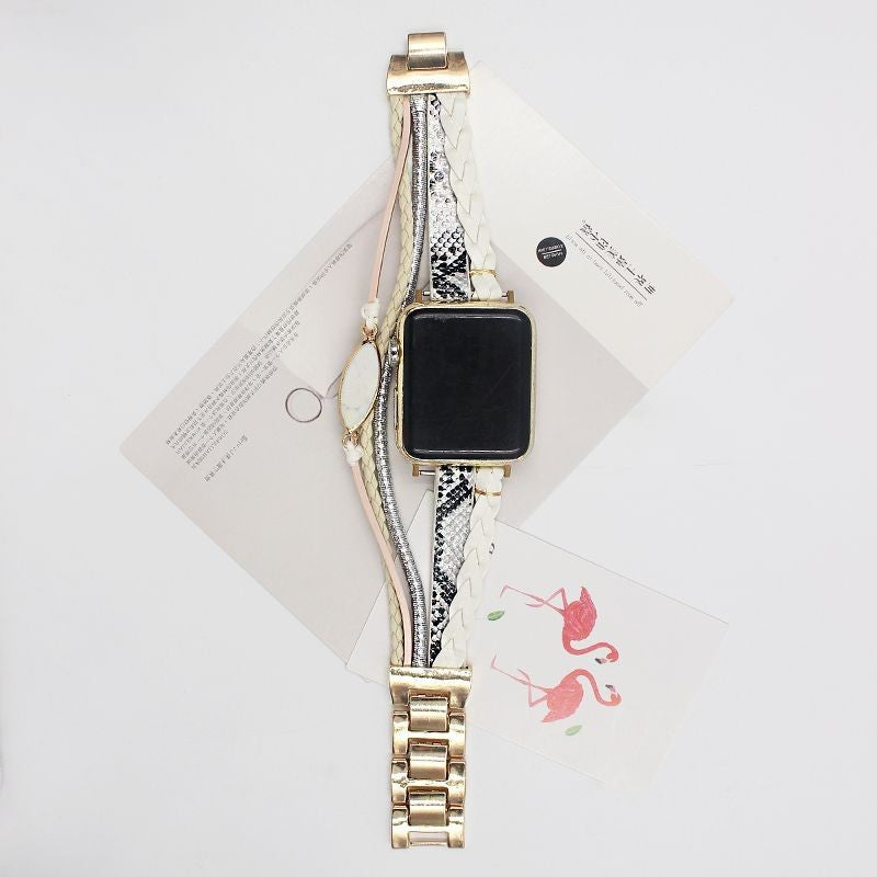 38mm Silicone Strap with Decorative Ring Letter for Apple Watch Smartwatch - silicone strap decorative ring letter