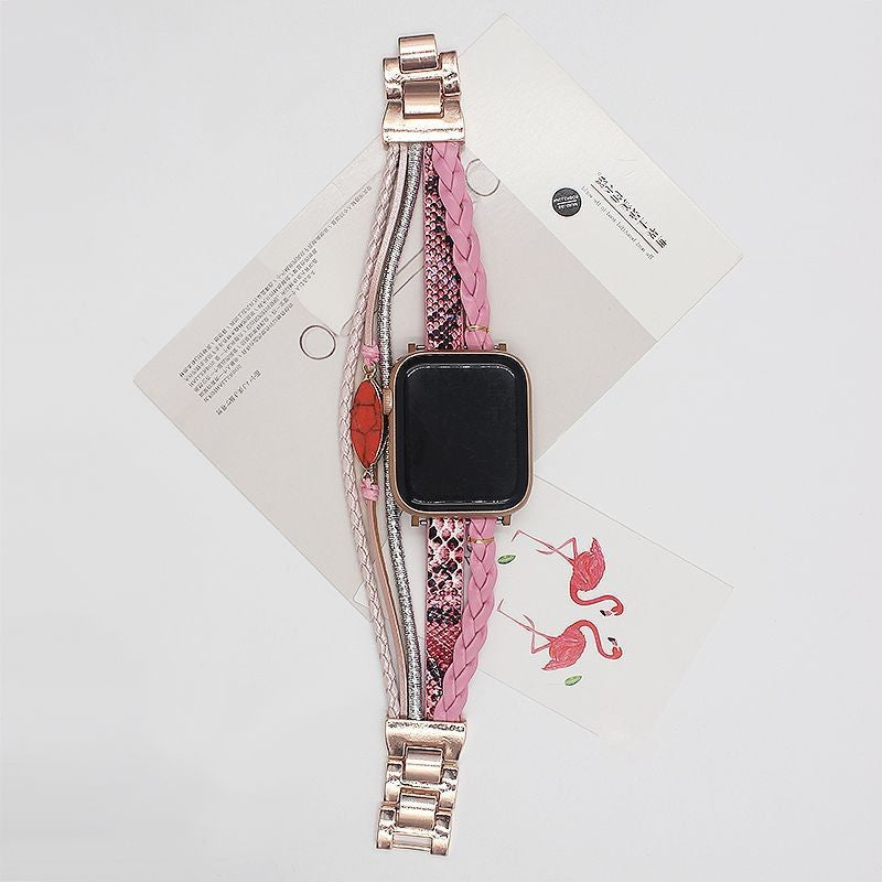 38mm Silicone Strap with Decorative Ring Letter for Apple Watch Smartwatch - silicone strap decorative ring letter
