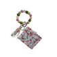 Fashion Beaded Bracelet Girls Small Wallet Lemon Printing Card Holder Silicone Beads Bracelet Keychain Credit - Fashion