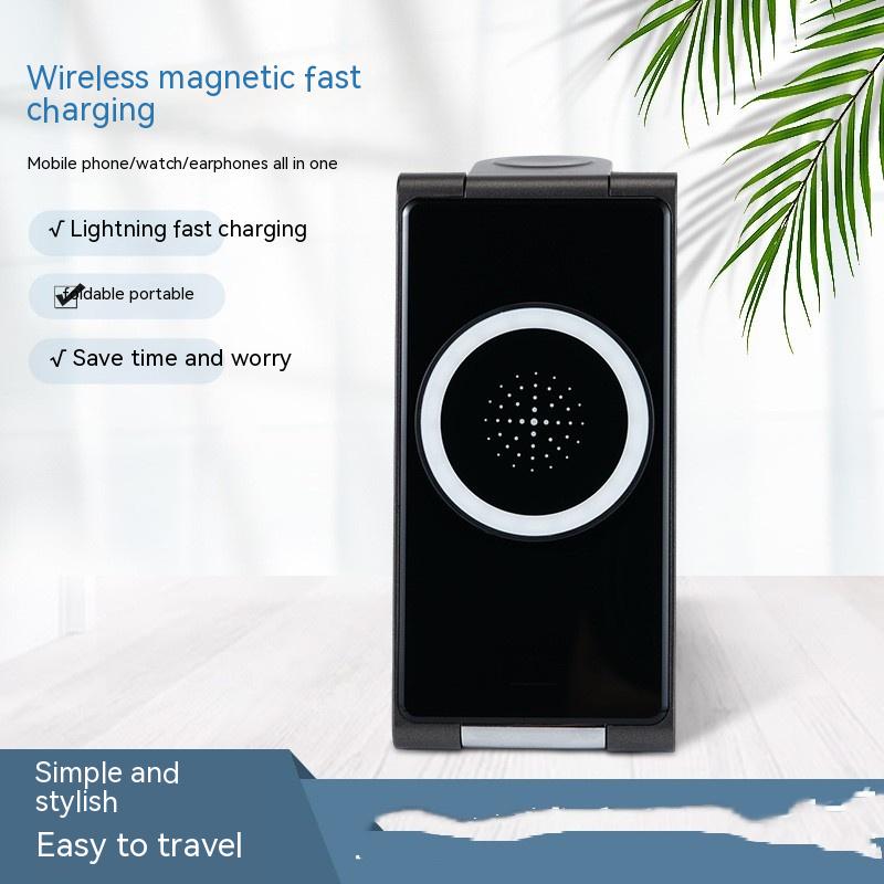K13-B Metal Wireless Charger for United States CHF Devices Three-in-One Black