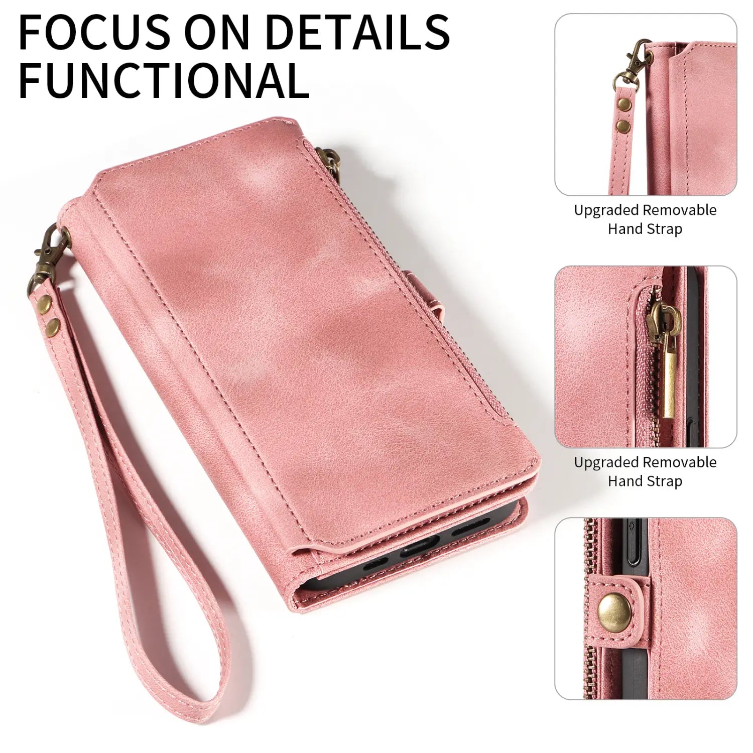 Wallet Flip Zipper Phone Leather Case