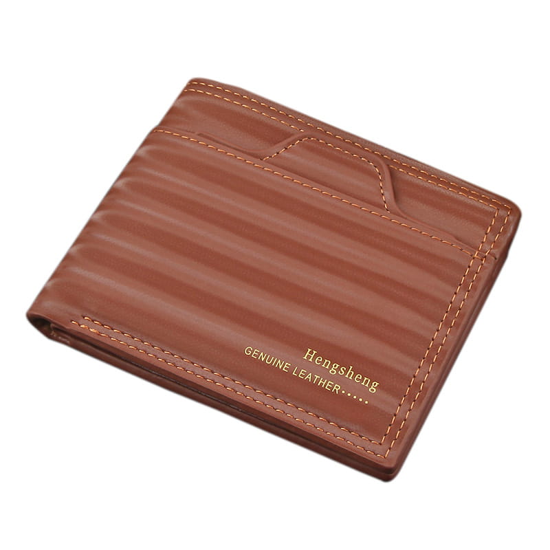 PU Leather Wallet with Multiple Slots in Light Brown for United States