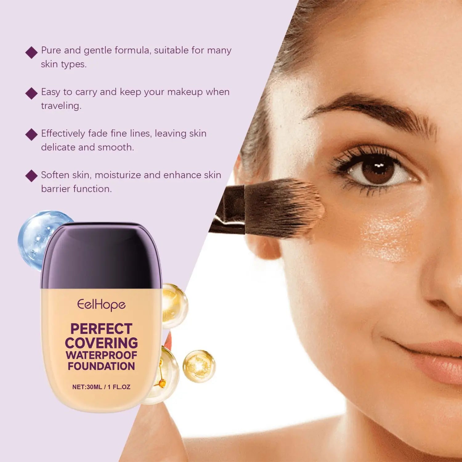 Liquid Foundation for Brightening Skin Color and Concealing Flaws 30ml