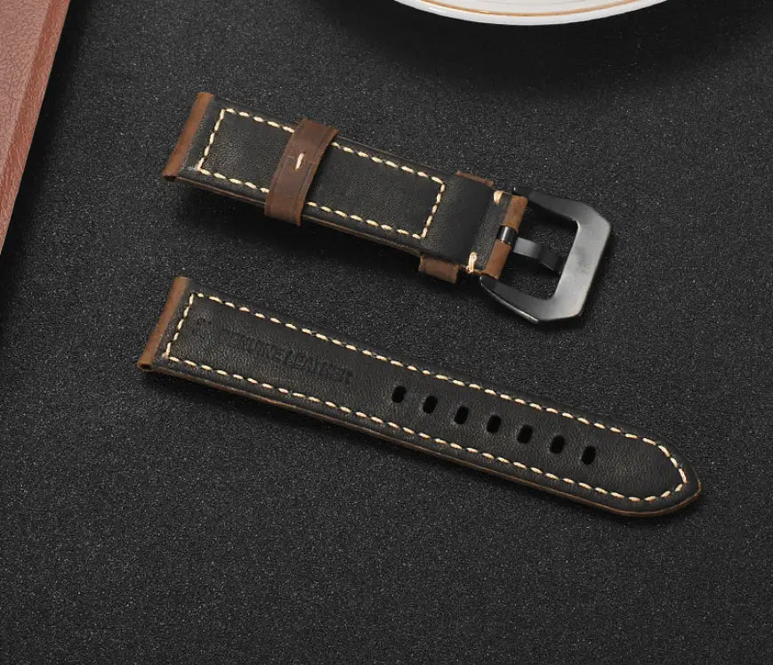 Crazy Horse Leather Hand Calfskin Leather Strap 20 22 24 26mm