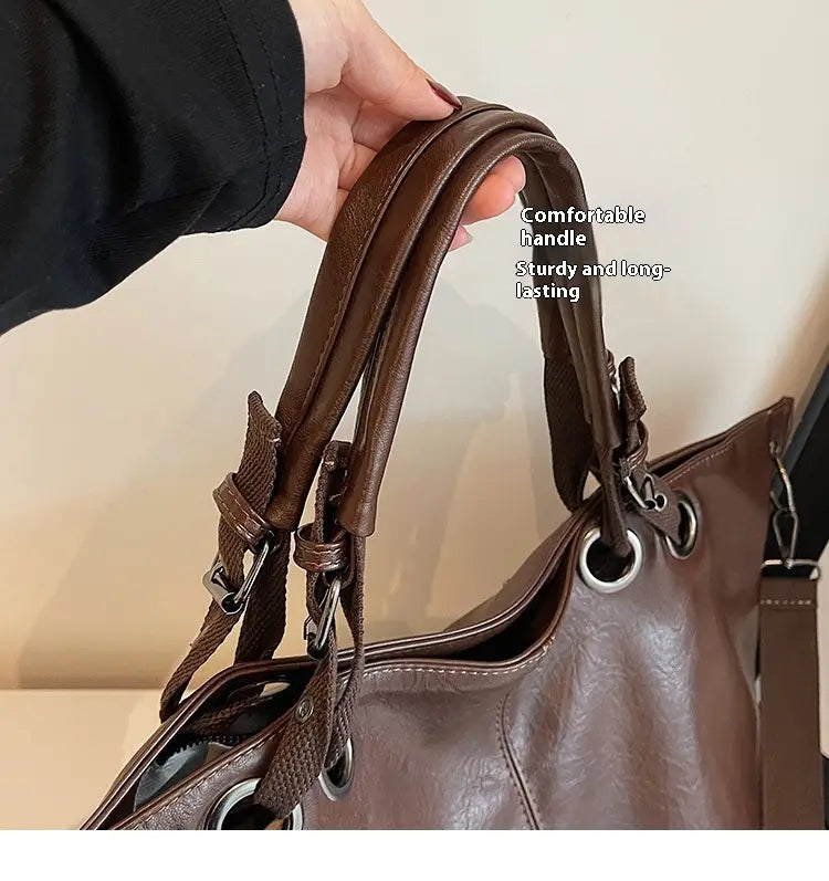 Medium PU Leather Shoulder Bag with Zipper Pocket for Women Daily