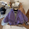 Boys Fashion Personality Hoodie Padded Coat - Purple