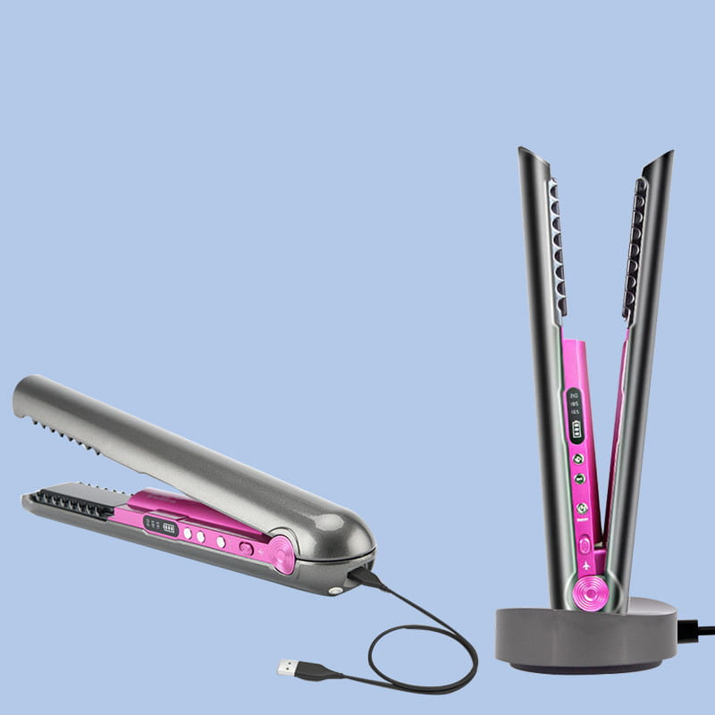 Portable USB Wireless Curling Iron for Straightening and Rolling