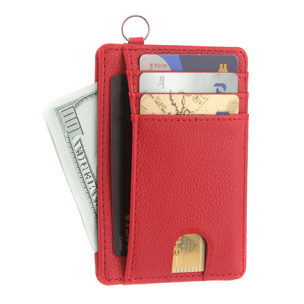 Cover Card Holder Women’s Multiple Card Slots - Cover Card Holder: Snazzy Slots in Litchi and Cross