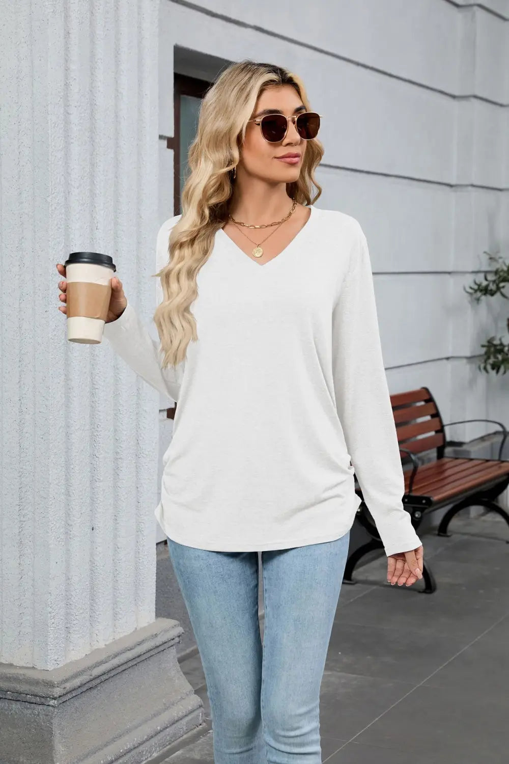 Frauen gefalteter Pullover Pullover personalisierte Farben Casual Workwear S-XXL