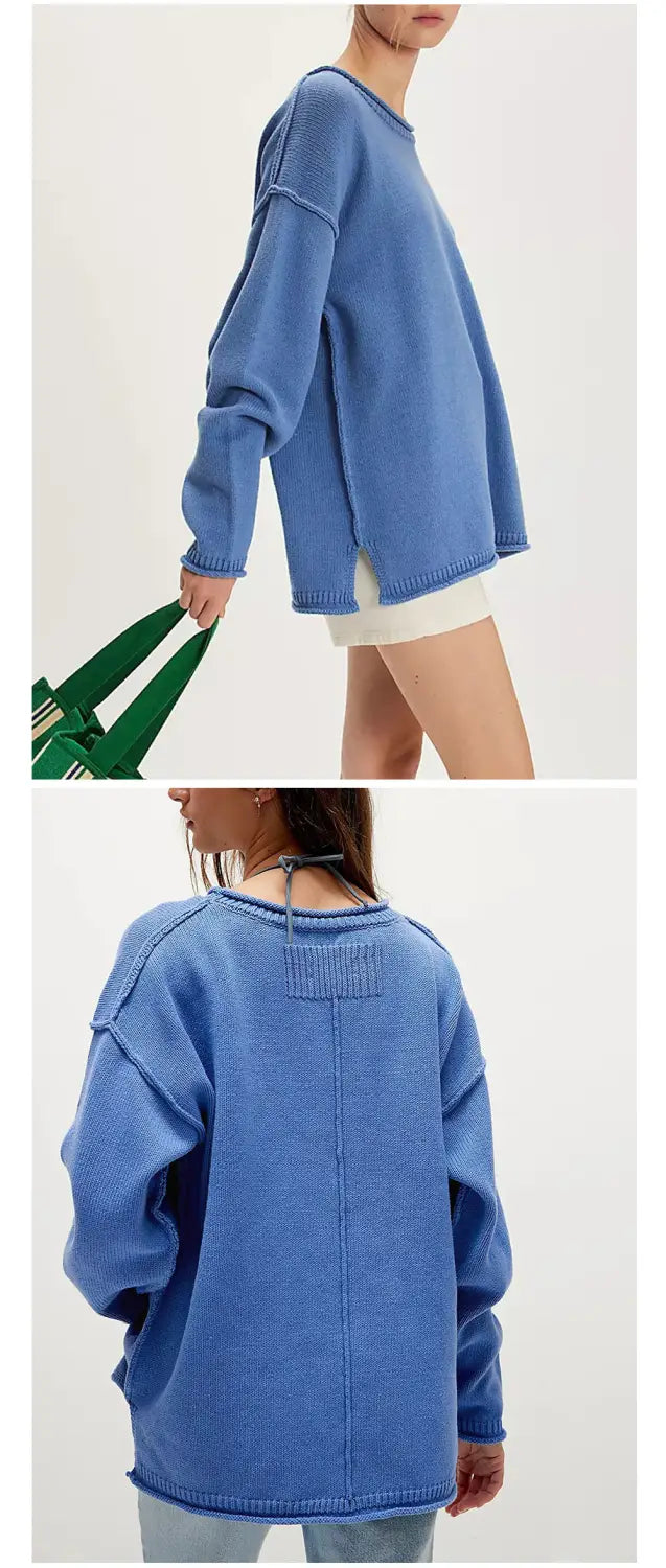 Lahtine kootud viskoosiga pulloveri kampsun Naised pikkade varrukatega Aasia suurus S-XL