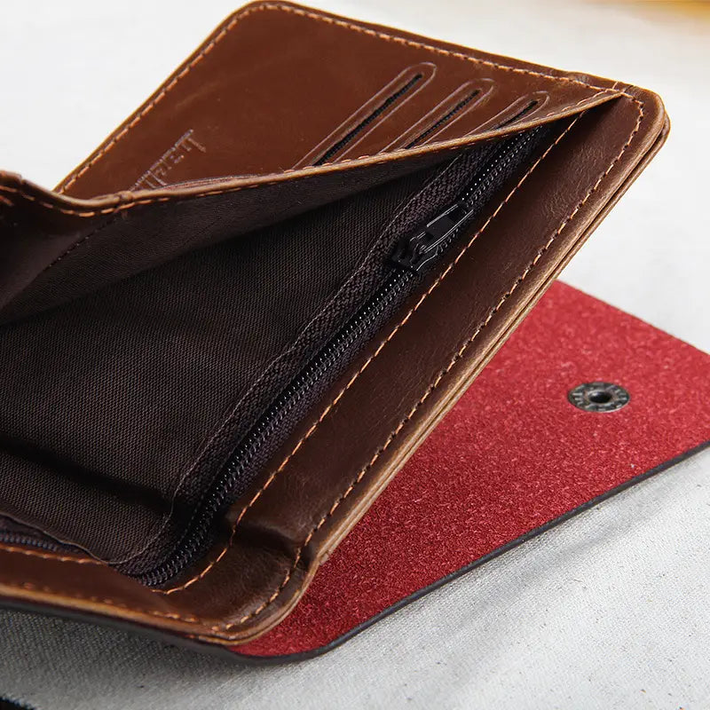 Male PU Leather Wallet for Men with Multiple Compartments in the United States