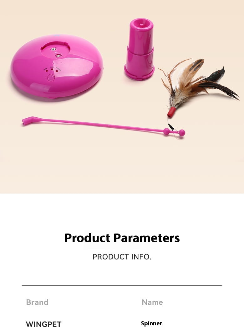 Gatto teaser bacchetta rosa rosa rotatore interattivo giocattolo per gatti