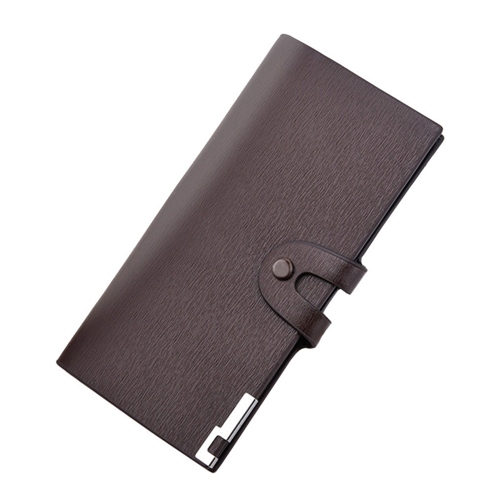 Men’s Long Wallet Trendy Brand Fashion Mid-length - Discover the Ultimate Button Bag A003-3 Leather Wallet