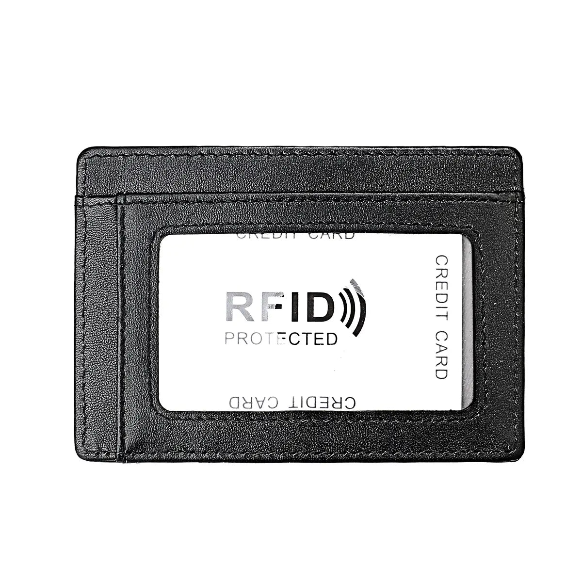 KB35 Brown Leather Anti-Theft Credit Card Wallet for Men and Women