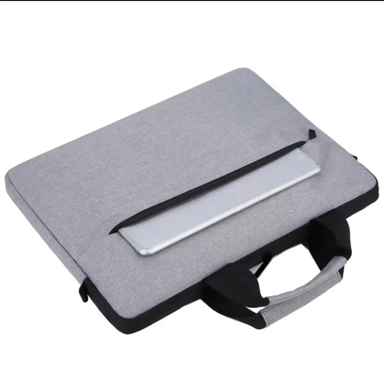 Gray Oxford Laptop Bag with Breathable Polyester Lining and Sewing Thread