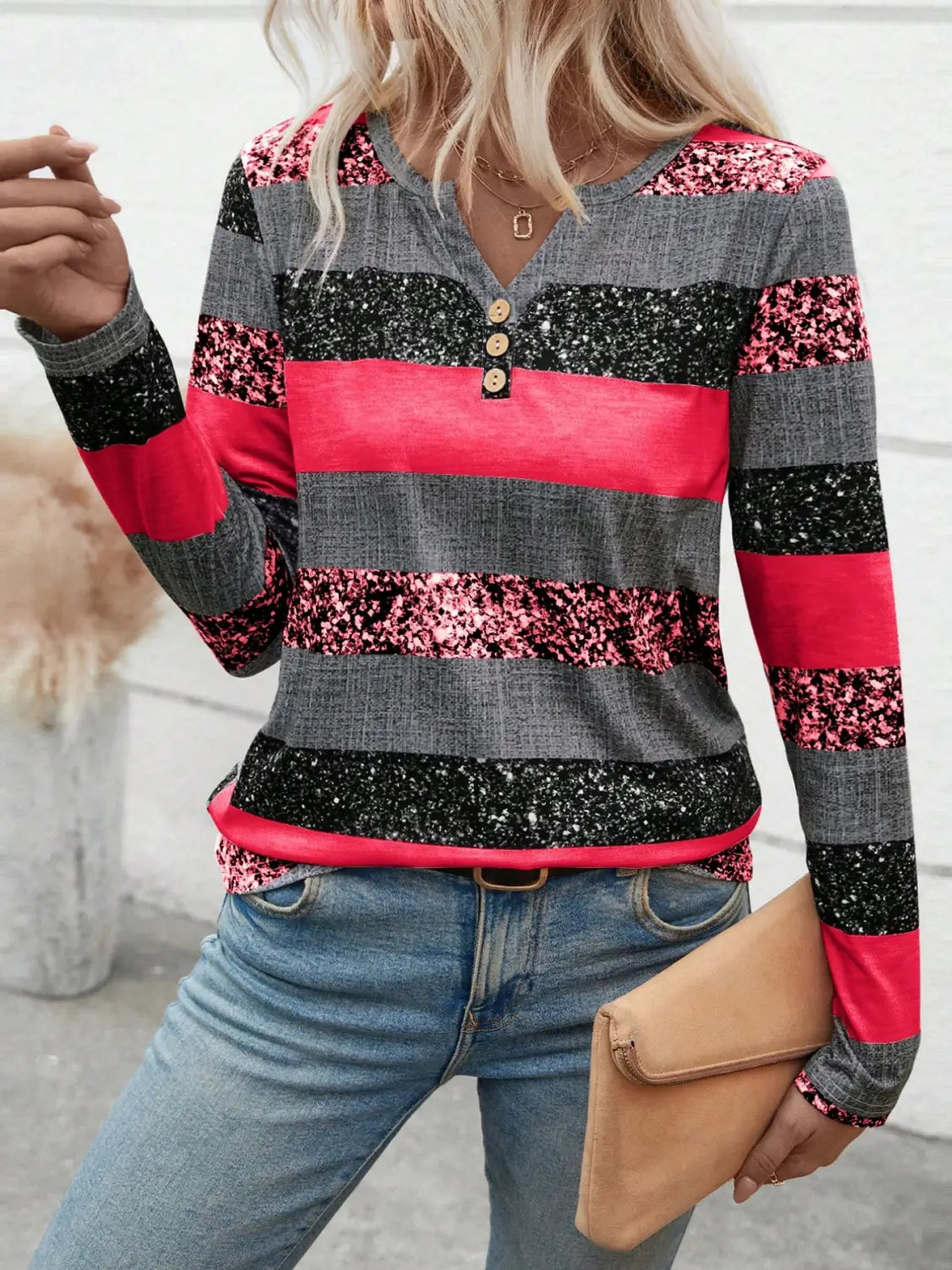 Bloc de culoare coreeană japoneză cu mânecă lungă, casual, cămașă din poliester pentru femei