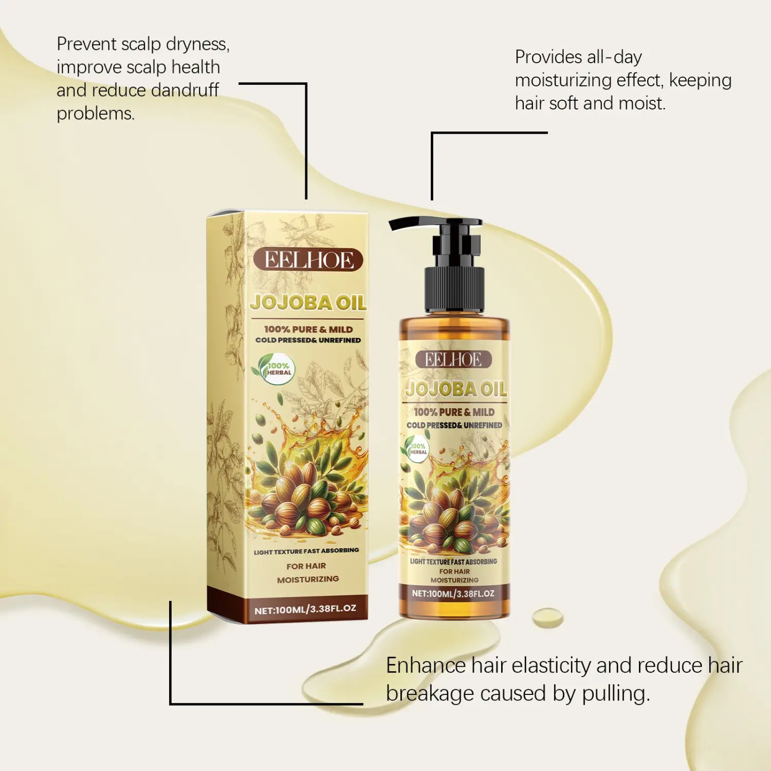 Jojoba Hair Care Essential Oil for Soft Healthy 100ml