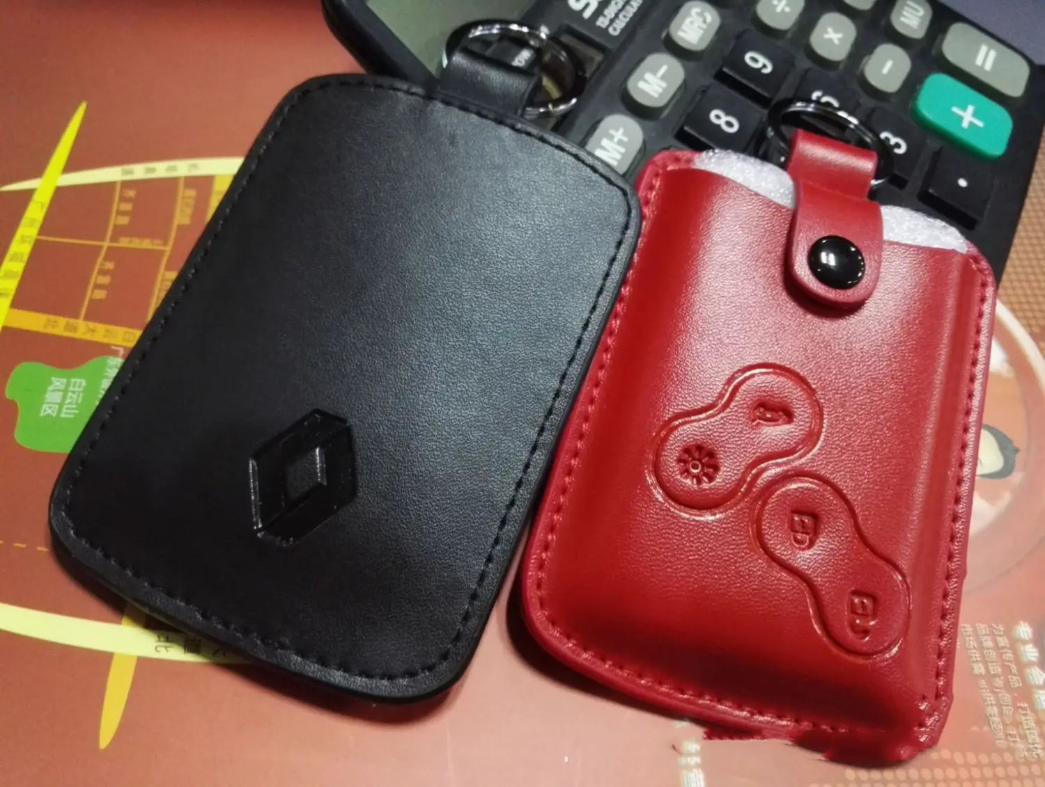 Leather Key Chain BL-122 Black Koleo Automobile Packing for United States and CHF