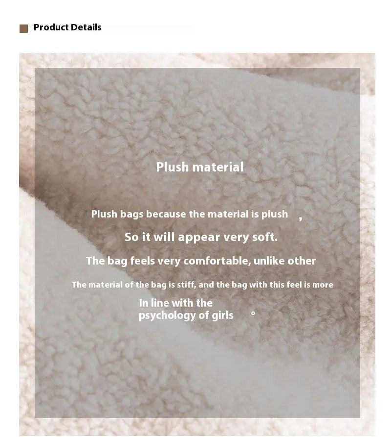 Bolsa de ombro de Bowknot de lona com acabamento de pêlo Soft Tote Burse for Women