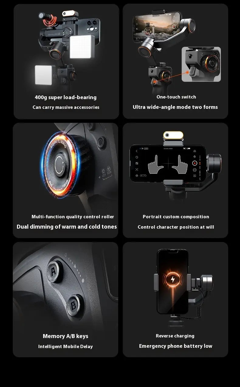 Mobile Phone Stabilizer with Face Tracking and AI Features