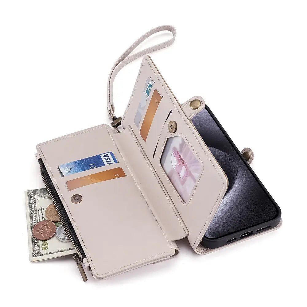 All-Inclusive iPhone XR Case with Hand Rope and Large Capacity Design