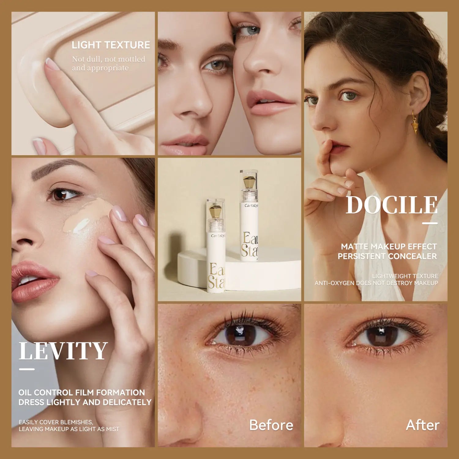 Long Lasting Waterproof Liquid Concealer for Brightening and Pore Blurring