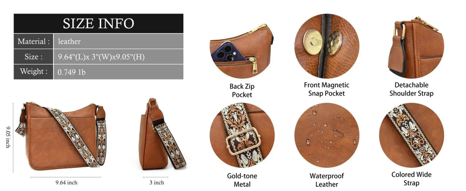 Wide Shoulder Strap Polyester Bag with Large Stitching for Daily