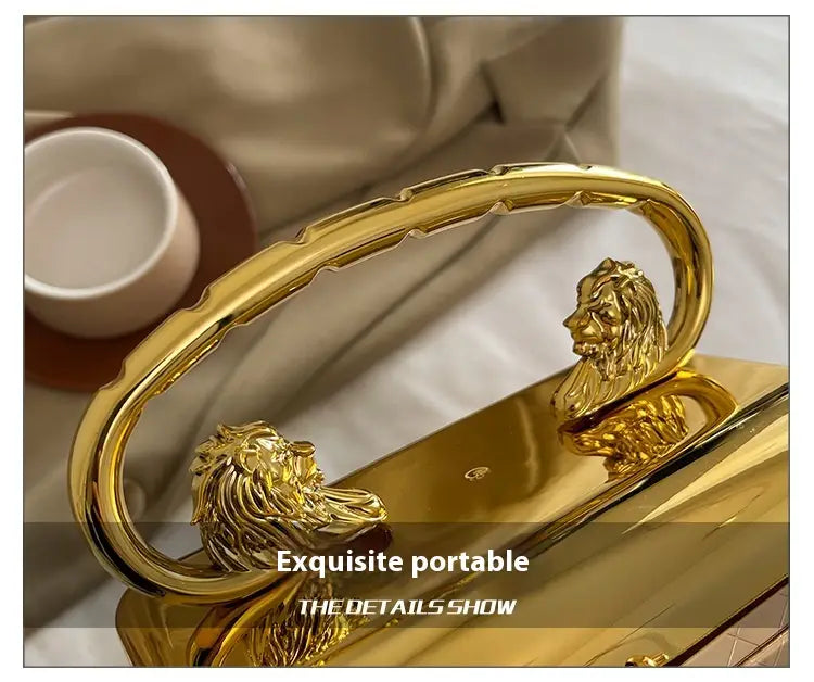 Fashion Shiny Surface Crossbody Bag in Gold and Silver Acrylic