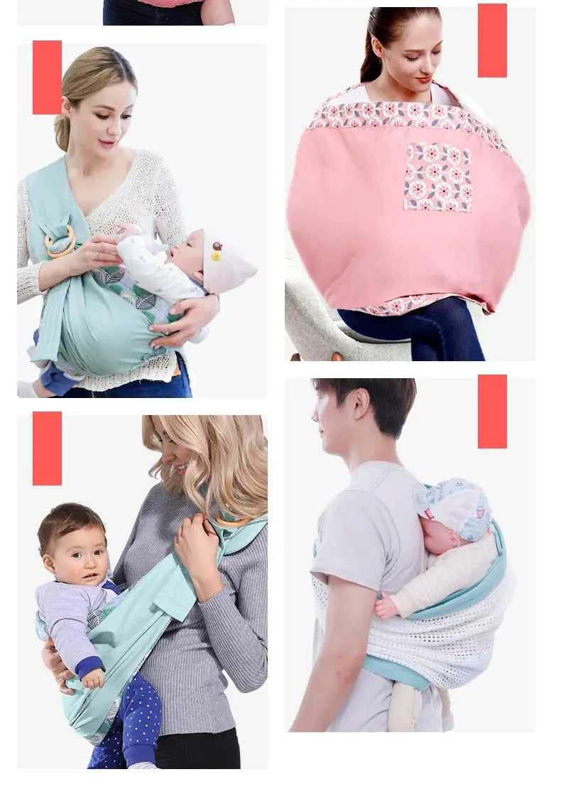 Baby Wrap Carrier Sling Adjustable Infant Comfortable Nursing Cover Soft Breathable Breastfeeding Carrier