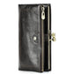 Black Angel First Layer Cowhide High-end Iron Women’s Wallet - Layer Cowhide Wallet: Black Angel of Style Awaits