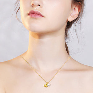 3D Hard Pure Gold 999 Pure Gold Ginkgo Leaf Pearl Necklace For Women - Ginkgo Leaf Necklace so Pure Even Gold is Jealous